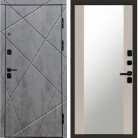 Дверь Termo Door Лучи бетон Зеркало 27 Слоновая кость