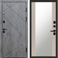 Дверь Termo Door Лучи бетон Зеркало 27 Слоновая кость