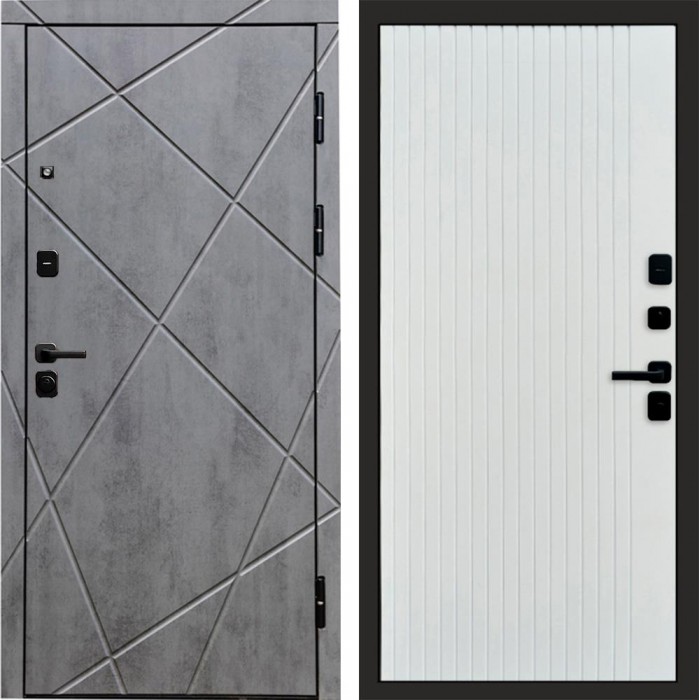 Дверь Termo Door Лучи бетон Flat Белый софт