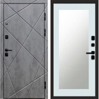 Дверь Termo Door Лучи бетон Зеркало Триумф Белый софт