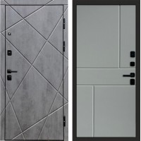 Дверь Termo Door Лучи бетон Горизонт Grey софт