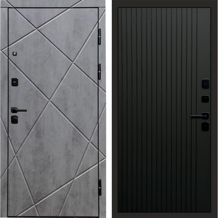 Termo Door Лучи бетон Flat Черный кварц