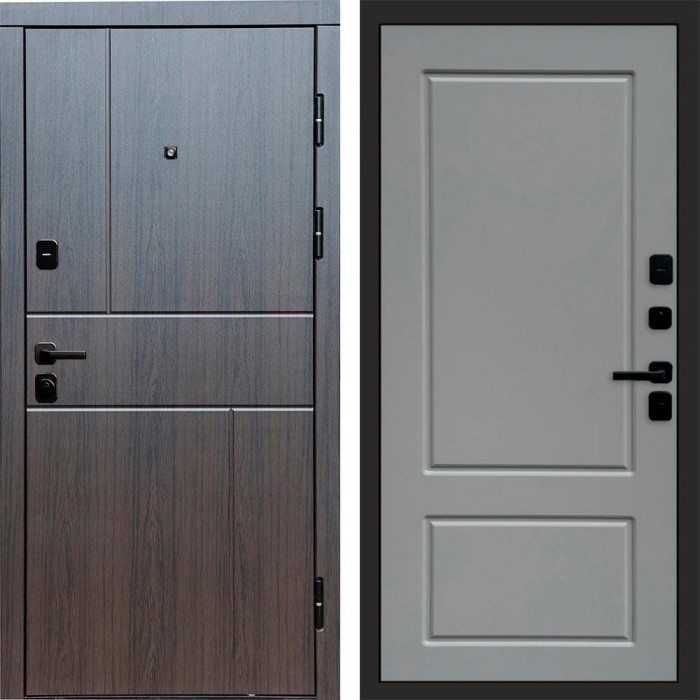 Дверь входная Termo Door Вертикаль венге Марсель Grey софт