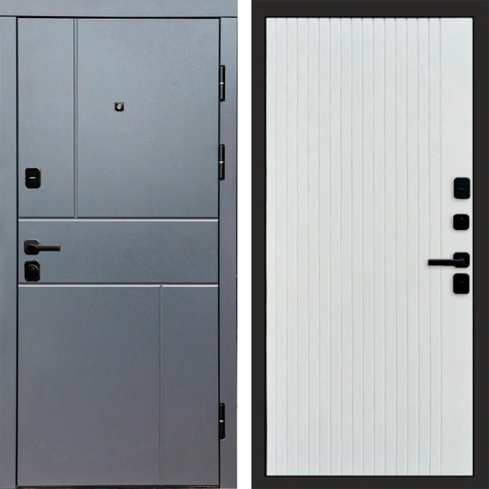 Дверь Termo Door Вертикаль Grey Flat Белый софт