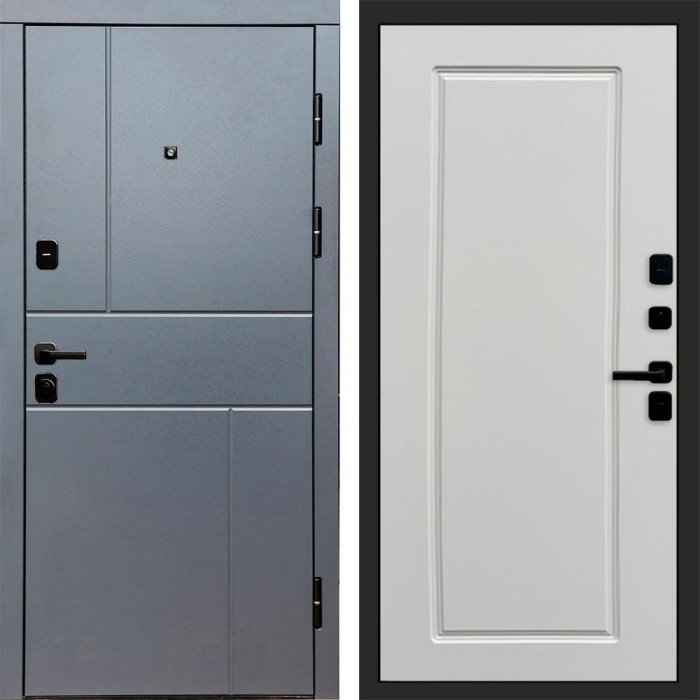 Входная дверь Termo Door Вертикаль Grey Гранд Слоновая кость