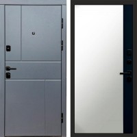 Дверь Termo Door Вертикаль Grey Зеркало фацет Черный кварц