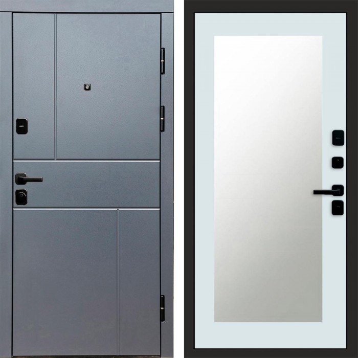 Дверь Termo Door Вертикаль Grey Зеркало Триумф Белый софт