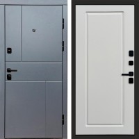 Входная дверь Вертикаль Grey Гранд Белый Софт