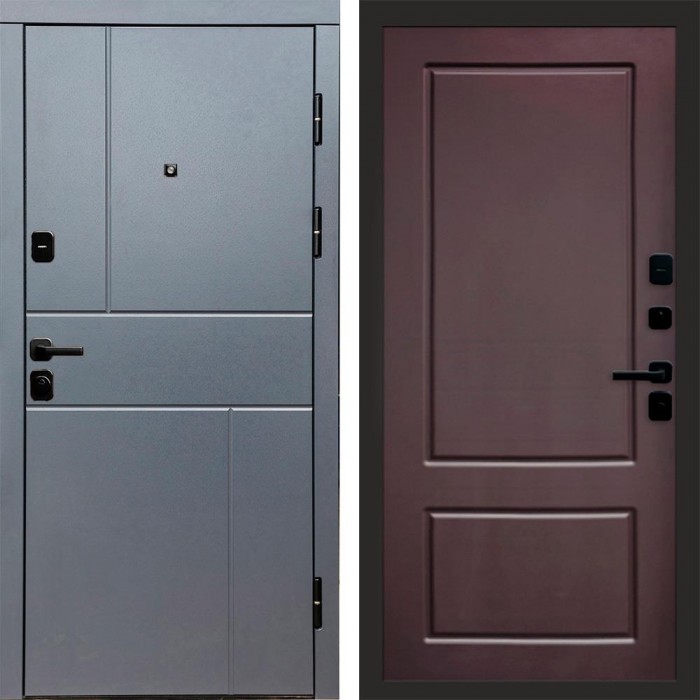 Дверь входная Termo Door Вертикаль Grey Марсель Шоколад