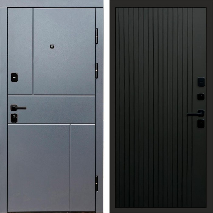 Termo Door Вертикаль Grey Flat Черный кварц
