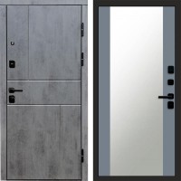 Входная дверь Вертикаль Бетон Зеркало 27 Grey Софт