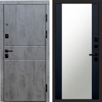 Дверь Termo Door Вертикаль Бетон Зеркало 27 Черный кварц+тонировка