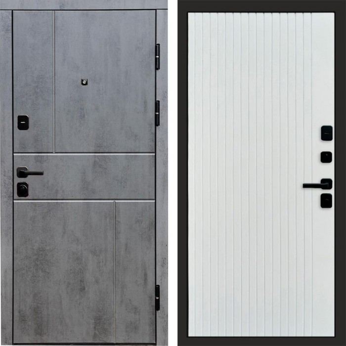 Дверь Termo Door Вертикаль Бетон Flat Белый софт
