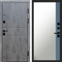 Входная дверь Вертикаль Бетон Зеркало фацет Grey софт