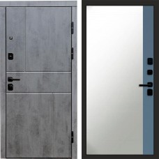 Входная дверь Вертикаль Бетон Зеркало фацет Grey софт