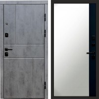 Дверь Termo Door Вертикаль Бетон Зеркало фацет Черный кварц