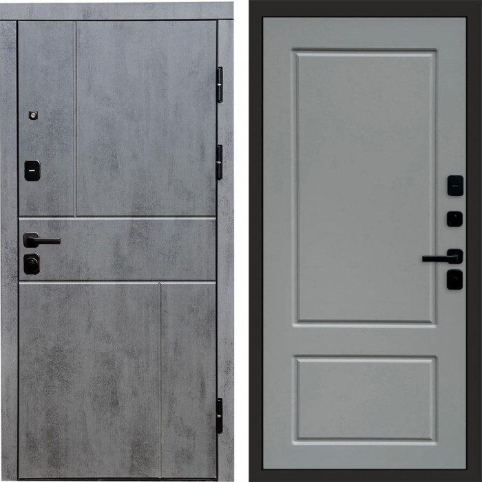 Дверь входная Termo Door Вертикаль Бетон Марсель Grey софт