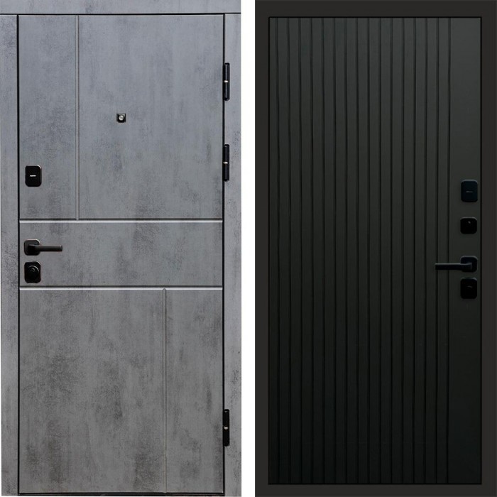 Termo Door Вертикаль Бетон Flat Черный кварц