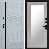 Входная дверь White Line Зеркало триумф бетон светлый