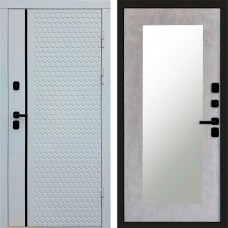 Входная дверь White Line Зеркало триумф бетон светлый