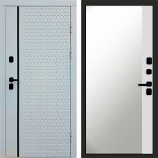 Входная дверь White Line Зеркало фацет Белый софт