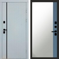 Входная дверь White Line Зеркало фацет Grey софт