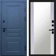 Входная дверь Орегон Графит Зеркало белый софт