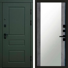 Входная дверь Орегон Грин Зеркало бетон темный