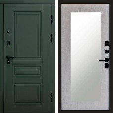 Входная дверь Орегон Грин Зеркало триумф бетон светлый