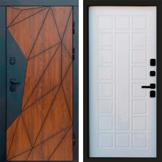 Входная дверь Геометрия Престиж Белое дерево
