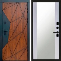 Входная дверь Геометрия Зеркало белый софт