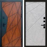 Входная дверь Геометрия Лучи бетон светлый