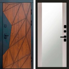 Входная дверь Геометрия Зеркало Лиственница белая