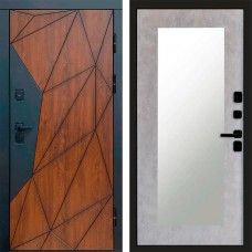 Входная дверь Геометрия Зеркало триумф бетон светлый