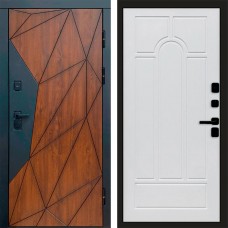 Входная дверь Геометрия Арка белое дерево