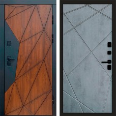 Входная дверь Геометрия Лучи бетон темный