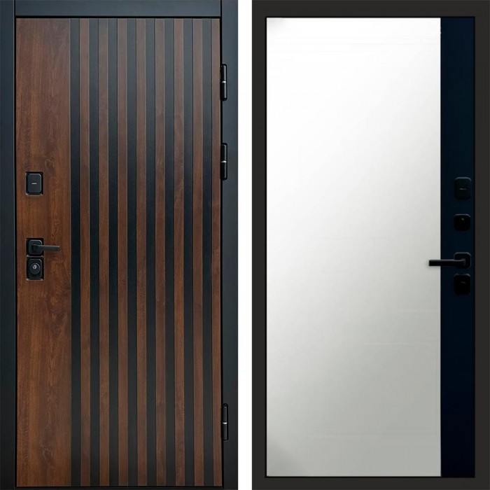 Дверь Termo Door Кантри Зеркало фацет Черный кварц