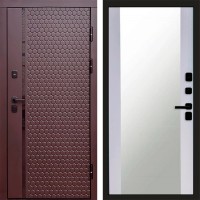 Входная дверь Simple шоколад Зеркало белый софт