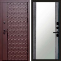 Входная дверь Simple шоколад Зеркало бетон темный