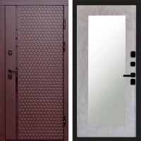 Входная дверь Simple шоколад Зеркало триумф бетон светлый