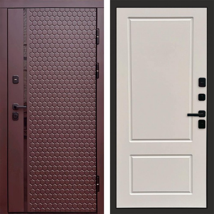 Дверь входная Termo Door Simple шоколад Марсель Слоновая кость
