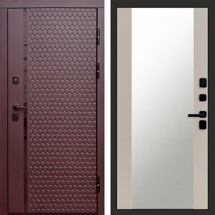 Дверь Termo Door Simple шоколад Зеркало 27 Слоновая кость