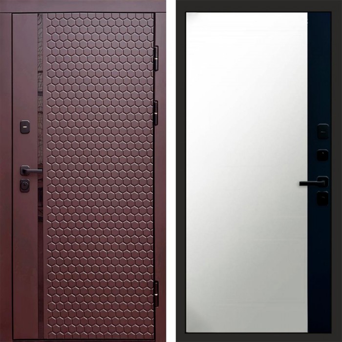 Дверь Termo Door Simple шоколад Зеркало фацет Черный кварц