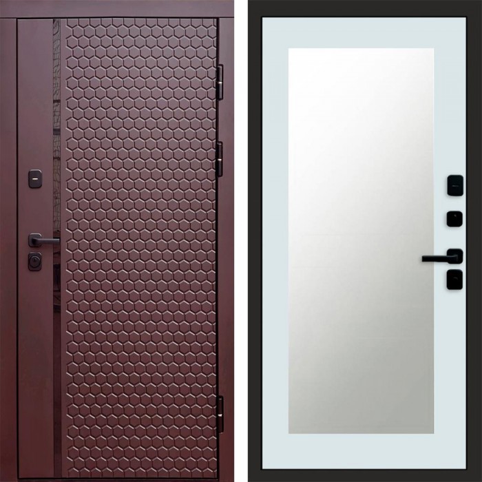 Дверь Termo Door Simple шоколад Зеркало Триумф Белый софт
