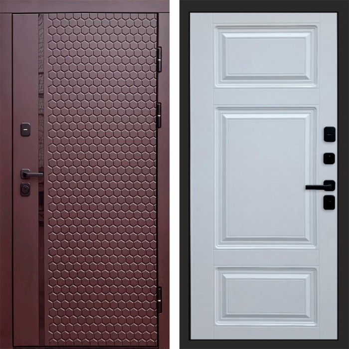 Дверь Termo Door Simple шоколад Лион Белый софт