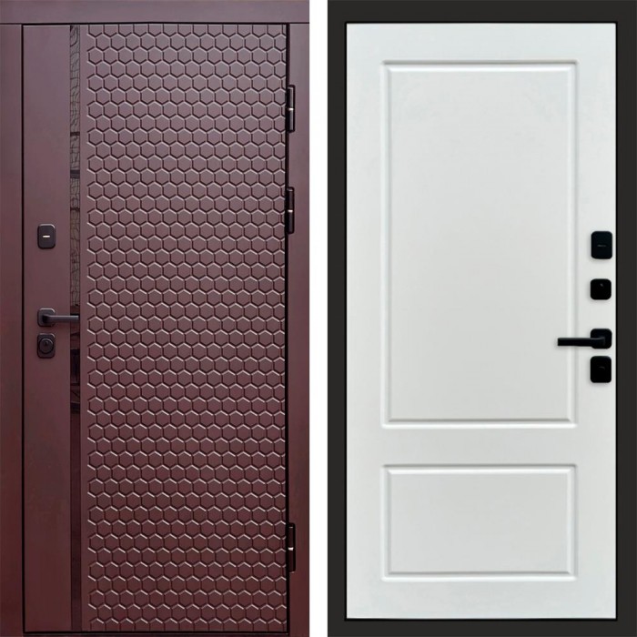 Дверь входная Termo Door Simple шоколад Марсель Белый софт