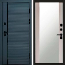 Входная дверь Графит Line Зеркало Лиственница белая
