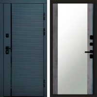 Входная дверь Графит Line Зеркало бетон темный