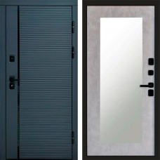 Входная дверь Графит Line Зеркало триумф бетон светлый