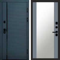 Входная дверь Графит Line Зеркало 27 Grey Софт